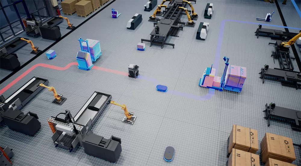 Travail main dans la main avec AGVs-Parfait pour les usines